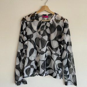 Tyler McGillivary Abstract Sheer Mesh Top NEW Size XXL, fits like L